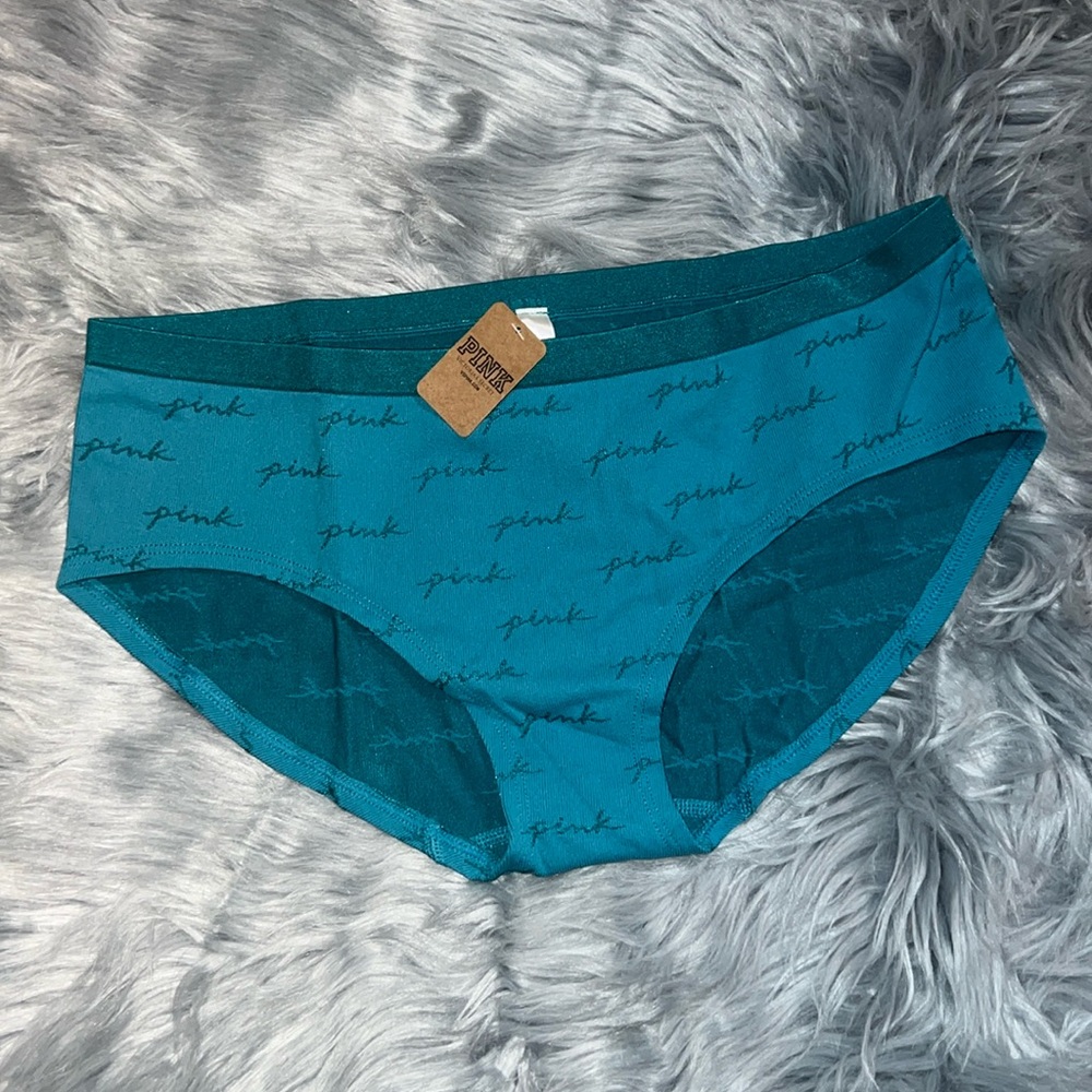 NWT Victoria’s Secret PINK teal bikini panties sz L